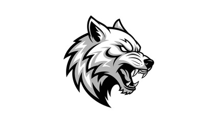 Fierce Wolf Head Mascot Logo Design - A Symbol of Strength and Aggression