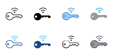 smart key icons set multiple style vector collection. 
