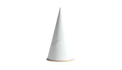 Fototapeta premium A simple, isolated, upright conical shape on a black background, with a tan base