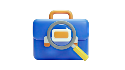 Briefcase Examined with Magnifying Glass