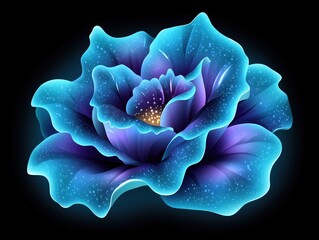 Glowing Blue and Purple Graduation Cap Design with Sparkling Stars and Light Effects Perfect for Celebration Invitations and Commencement Announcements