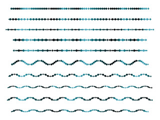 丸、四角星、ライン1、16青緑