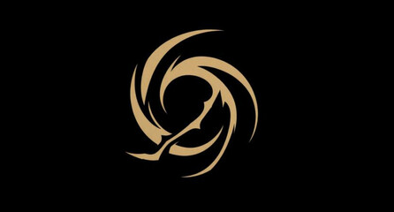 Golden font letter c featuring a tribal tattoo pattern and floral ornament decoration in a gold swirl design element butterfly shape logo symbol