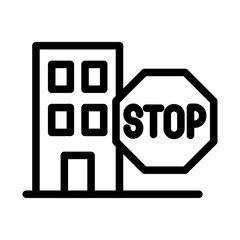 Construction Restriction Line Icon of Zoning & Regulations Icon Set