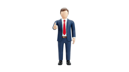 Businessman Giving Thumbs Up on White Background