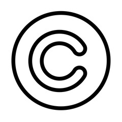 Fototapeta premium Copyright Symbol Line Icon of Intellectual Property Law Icon Set