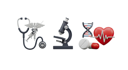 Modern medical equipment and science concepts 3 d icon set
