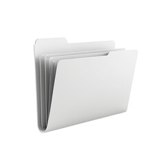3D rendered gray file folder with documents on black background