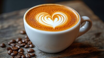 Heart-shaped coffee latte art