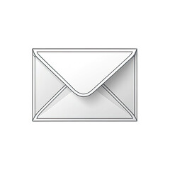 Stylized, white envelope icon, simple design, on a stark black background