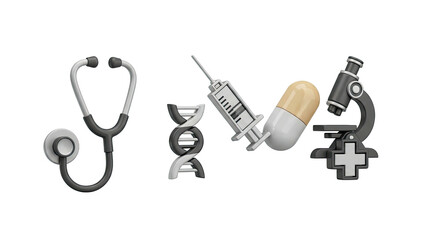 Medical healthcare science research equipment tools 3 d render illustration