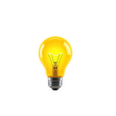 Glowing yellow lightbulb against black background, symbolizing ideas