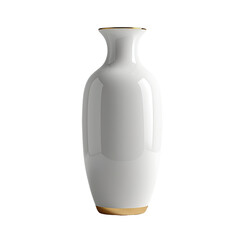 Elegant white vase with golden accents, simple and stylish design