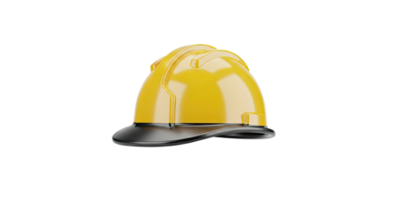 Yellow hard hat construction safety equipment head protection