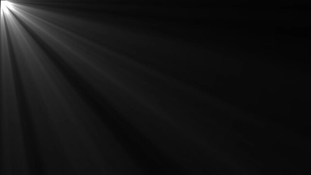 Abstract loop center flickering glow white star optical shine light lens flares animation on black background. High-quality stock footage of sun rays light effects, for desi Optical Lens.