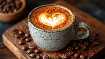 Heart-shaped coffee latte art