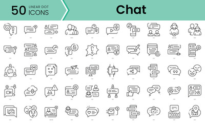 Set of chat icons. Line art style icons bundle. vector illustration