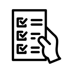 Questionnaire Form Line Icon of Public Opinion Polls Icon Set