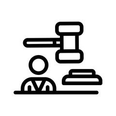 Court Hearing Line Icon of Testimony & Witnesses Icon Set