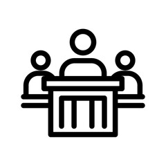 Witness Panel Line Icon of Testimony & Witnesses Icon Set