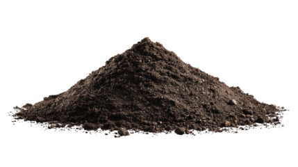 Garden Soil Mound Side View on White Background