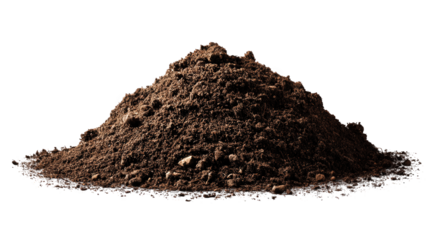 Garden Soil Mound Side View on White Background
