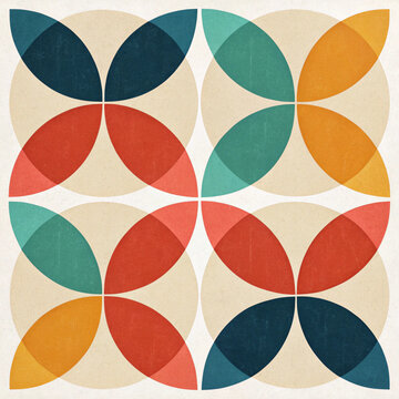 father day bloon and flower Geometric minimal pattern simple colorful circle shapes,modern Bauhaus background, abstract 