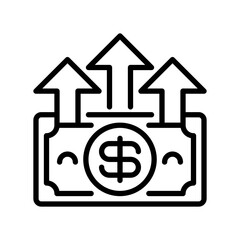 Money Transfer Line Icon, Outline Symbol for Digital Payment, Fund Movement, Financial Exchange, Account Transaction, and Online Processing. Vector Sign Icon.