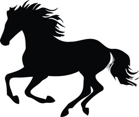 Elegant Silhouette of a Galloping Horse in Motion