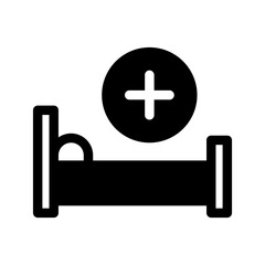 Hospital Bed Icon Vector Symbol Design Illustration