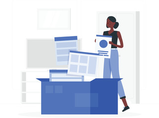 Person organizing documents