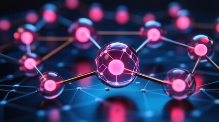 Abstract representation of interconnected molecules