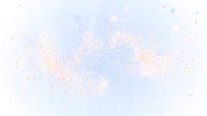 Dynamic glowing particle cluster, vibrant blue and golden light abstract
