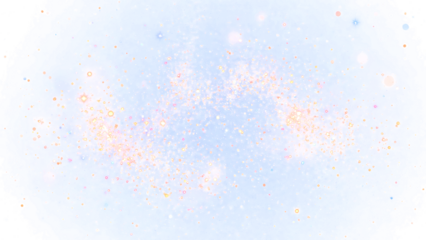 Dynamic glowing particle cluster, vibrant blue and golden light abstract
