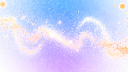 Magical glitter swirl and sparkles on vibrant blue purple gradient
