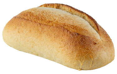 Bread. Fresh white bread loaf with crispy golden crust. Traditional bakery product, homemade wheat bread for food design, cooking, grocery, breakfast, baking, sandwich preparation. Rustic bakery