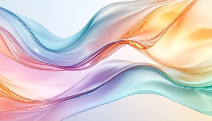 Fototapeta premium Abstract flowing pastel waves with soft gradients and ethereal light.