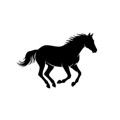 horse silhouette vector, horse silhouette isolated on white, black horse vector illustration