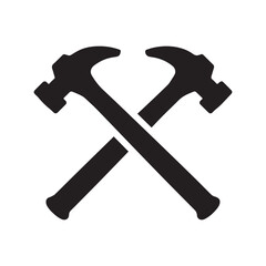 Geometric Handyman Logo With Sharp Angular Hammer Construction
