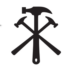 Bold Handyman Logo With Heavy Crossed Hammer Visual Strength