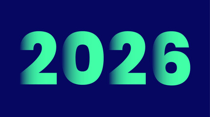 Happy New Year 2026 Glowing Neon Gradient Typography Background