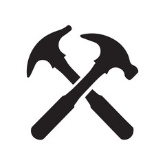 Elegant Minimalist Handyman Logo Using Thin Hammer Line Art