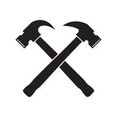 Circular Handyman Badge Logo With Crossed Hammer Center Icon