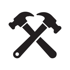 Abstract Handyman Logo Using Simplified Crossed Hammer Geometry