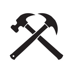Clean Repair Icon With Perfectly Aligned Crossed Hammer Form