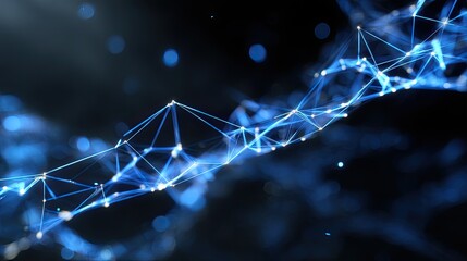 Abstract Digital Network of Connected Points and Lines in Modern Technology Background