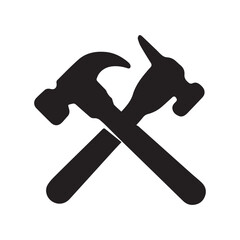 Clean Repair Service Symbol With Tall Hammer Proportions