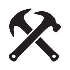 Creative Handyman Logo Combining Crossed Hammers And Letter Form