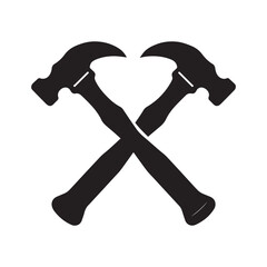 Star Inspired Handyman Logo With Crossed Hammer Arrangement