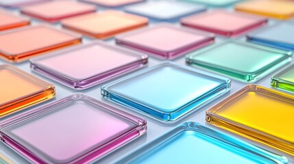 Fototapeta premium Colorful, glossy square tiles